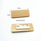 6*2/6.5*2.5 Custom Wooden Name Tag Badges  Personalized Engraved Identification with Pin or Magnetic Backing Plates for Business
