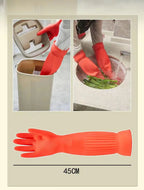 Extended Latex Dishwashing Gloves-Thickened, Tear-Resistant Household Gloves for Kitchen Cleaning,Laundry,Car Washing Labor Work