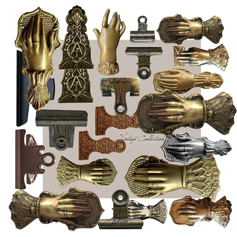 Vintage Mottled Clip Lady Hand Cardstock DIY Junk Journal Collage Flower Frame Door Craft Paper Thick Card Material Scrapbooking