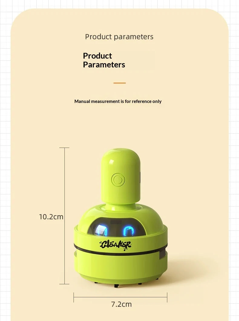 Desktop Cleaner Vacuum Cleaner Cartoon Mini Portable For Eraser Pencil Shavings Dust Cleaning For Keyboard Desk Table