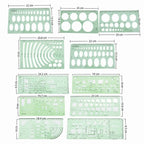 6 Sets Architecture Draft Template Rulers Various Patterns Smooth Drawing Template Multi-function Precision Hollow Ruler Kit