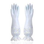 Waterproof Rubber Latex Velvet Gloves, Durable, Cleaning, Washing Clothes, Household, Kitchen, Winter