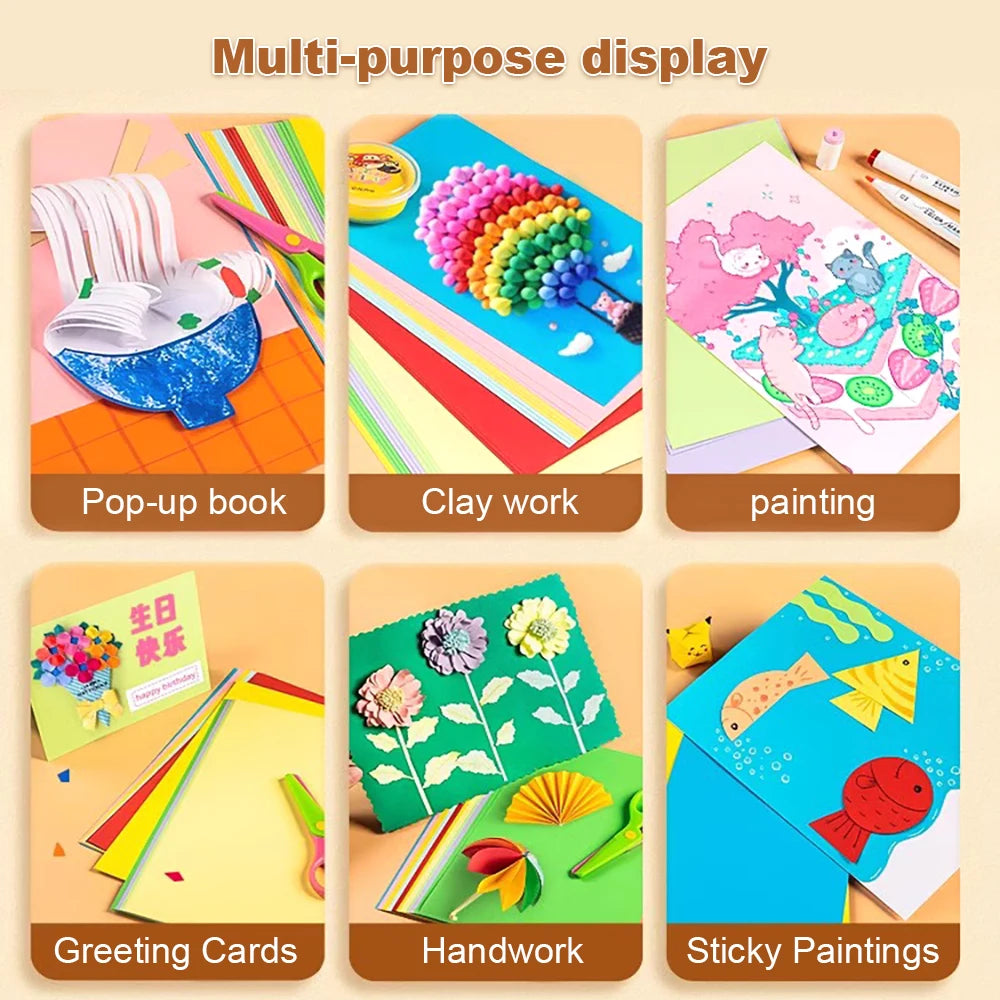 A4 Colored Cardstock 50sheets Thickened Hard Paper 200 gsm Card Stock Colorful Drawing Paper for DIY Art Card Making Scrapbook