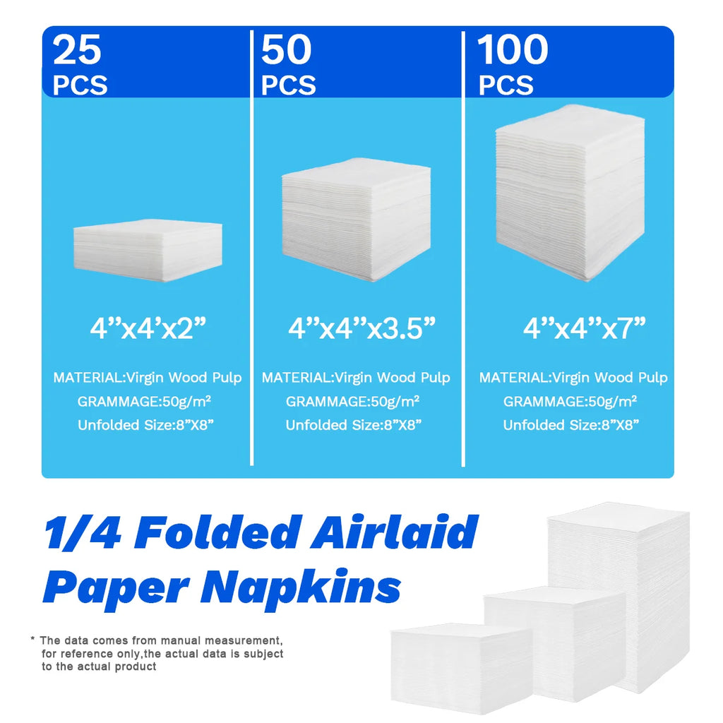 JINYUDOME 25/50/100PCS Linen Feel Cocktail Napkins,Disposable Paper 7.87x7.87in,Folded Square For Wedding,Party,Events,Cafe,Bar