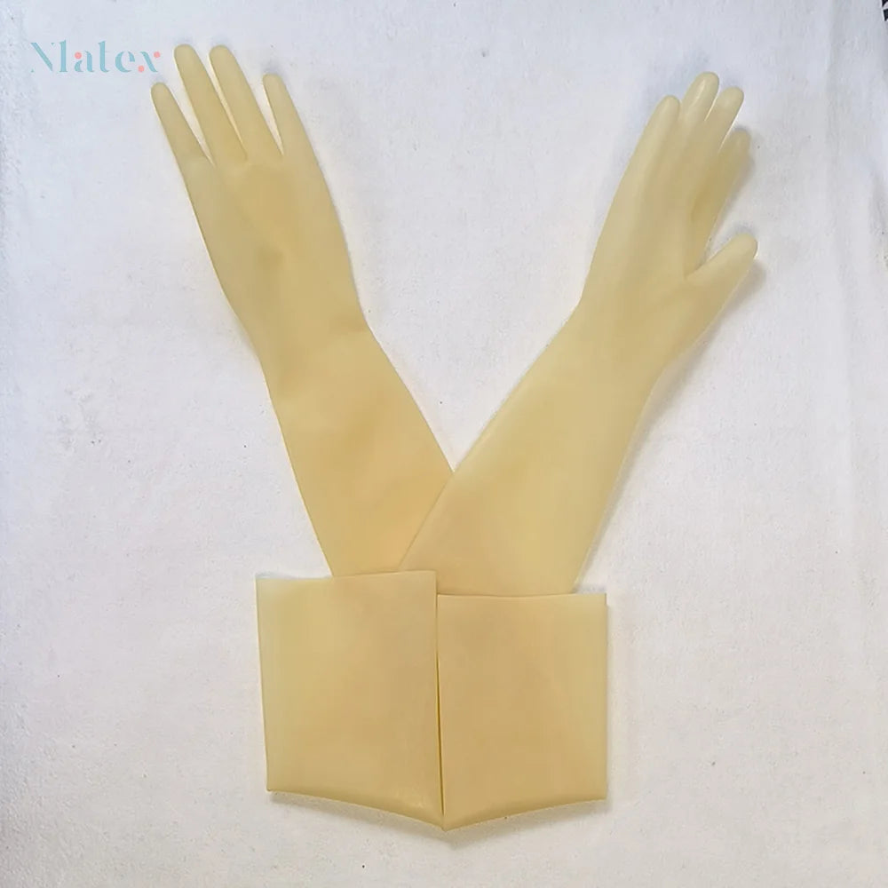 Stylish Unisex Latex Long Gloves - Durable, Natural Material, Versatile Use