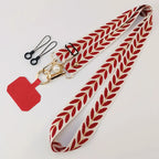 Adjustable Crossbody Long Mobile Phone Lanyard Wide Cloth Neckband Strap Rope Women's Pearl Hanging Ornaments Anti-Lost Lanyard
