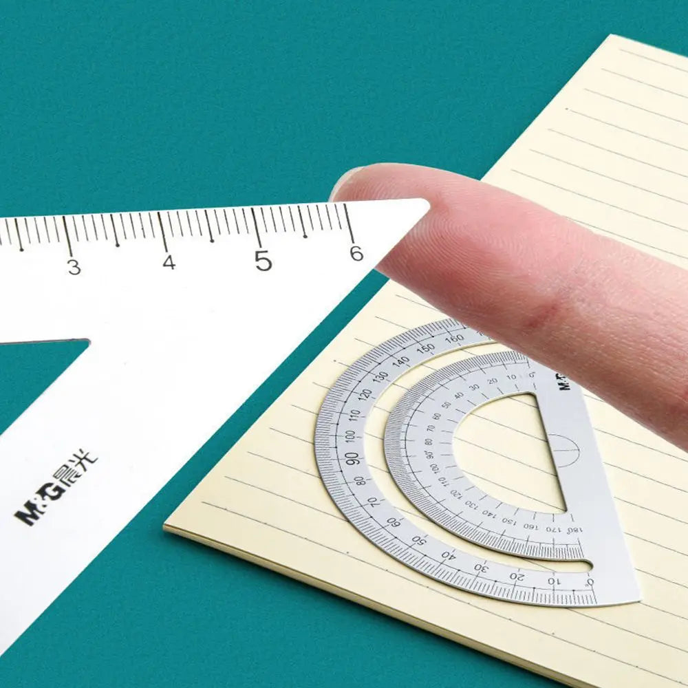 Durable Geometry Office Measurement Compass Aluminium Ruler Set Examination Stationery Drafting Supplies Metal Rulers