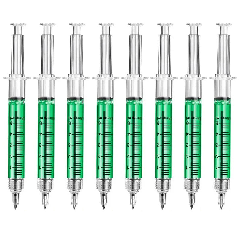 8Pcs Novelty Syringe Ballpoint Pens Cute Stationery Nurse Pen Ballpoint Pen 0.5mm Ballpen