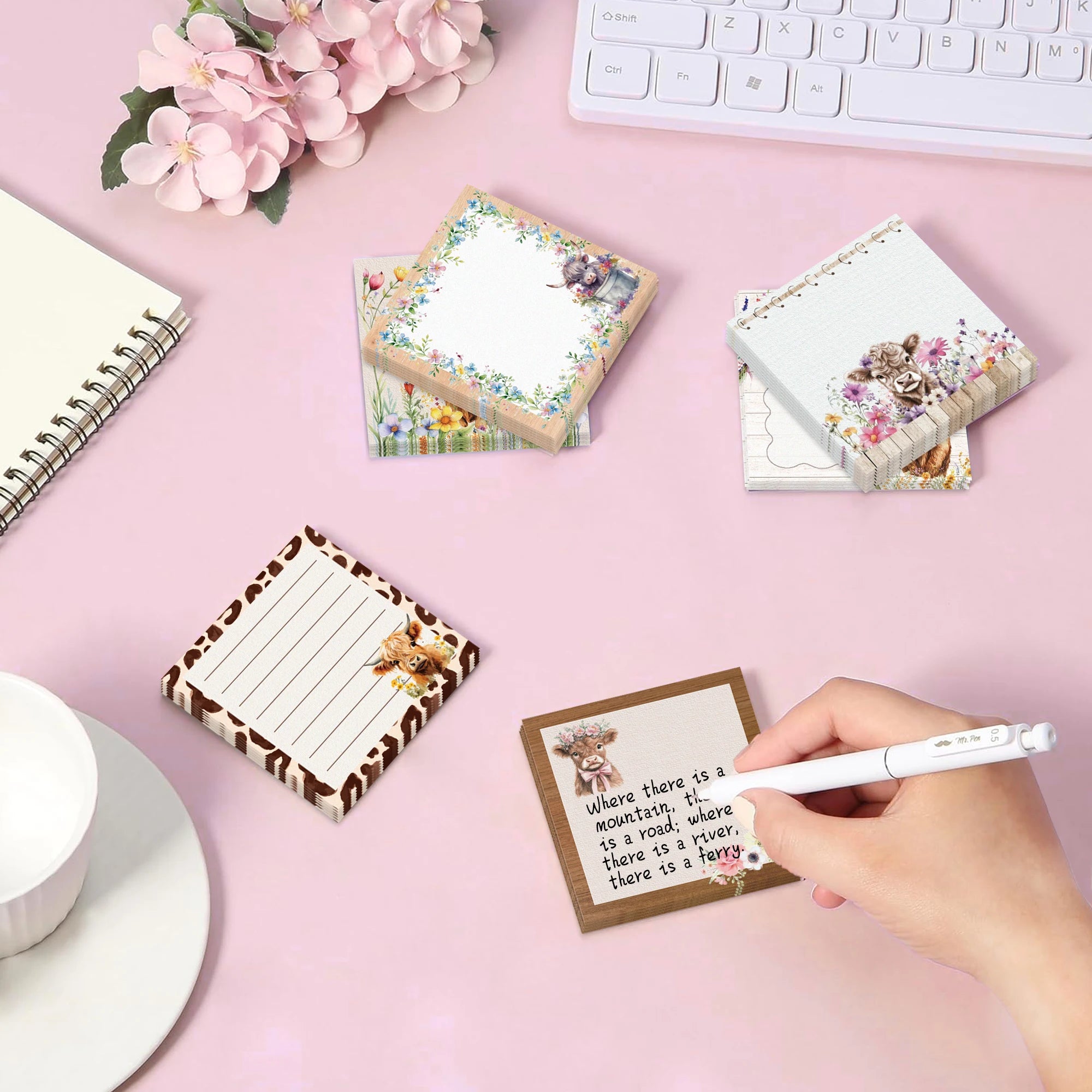 12/24pcs Cute Animals Sticky Notes Set, Refrigerator Memo Pads,Self-Stick Dog Cat Notes Pads for Home Office Gifts Supplies