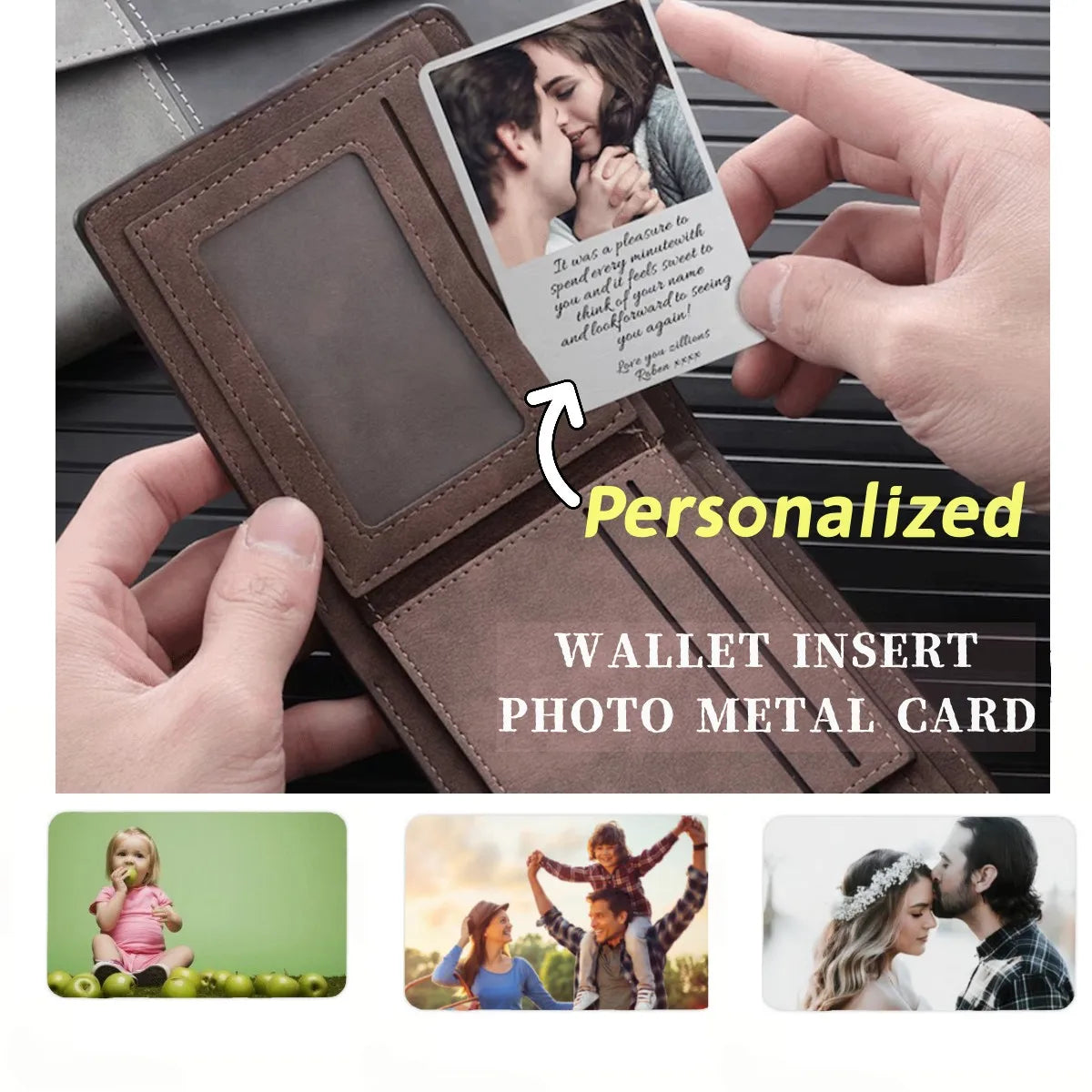 Customized Photo Wallet Card Text VIP Metal Card Personalized Aluminum Sheet Thin Design Picture Business Waterproof Card Gift