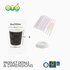 Black Rippled Double Wall Paper Cups, Disposable Coffee Cups, Paper Cups for Christmas Party and Daily [With Lids]