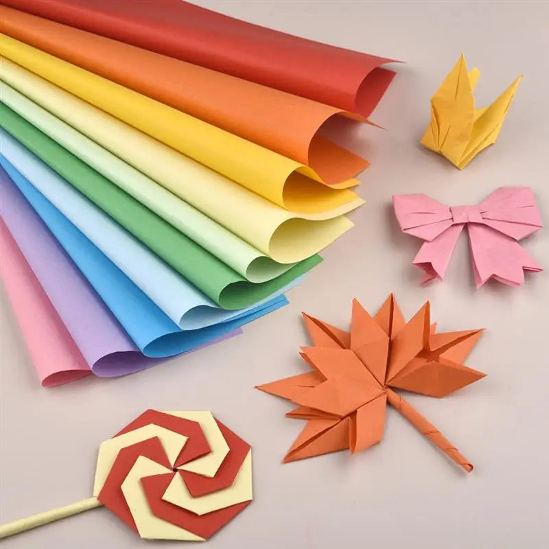 100Pcs Cardstock Paper Double Sided Folding Origami Paper Square Paper Crane Craft DIY Wish Paper Art Material Jewelry Tools ﻿