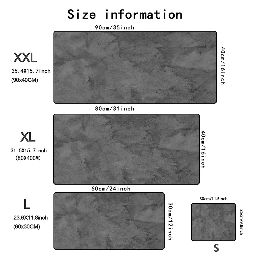 Grey series Mouse Pad Large Computer Office Game Table Mats XXL Rubber Anti-slip Gaming Keyboard Mousepads Long Desk Pads