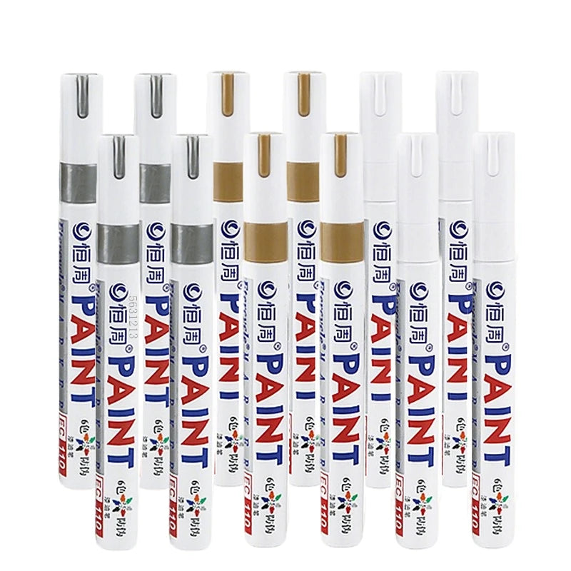 1/3/6/12 Colors Permanent Paint Marker White/Gold/silver Markers for Car Tire Tread Rubber Fabric Paint Metal Paint Marker Pens