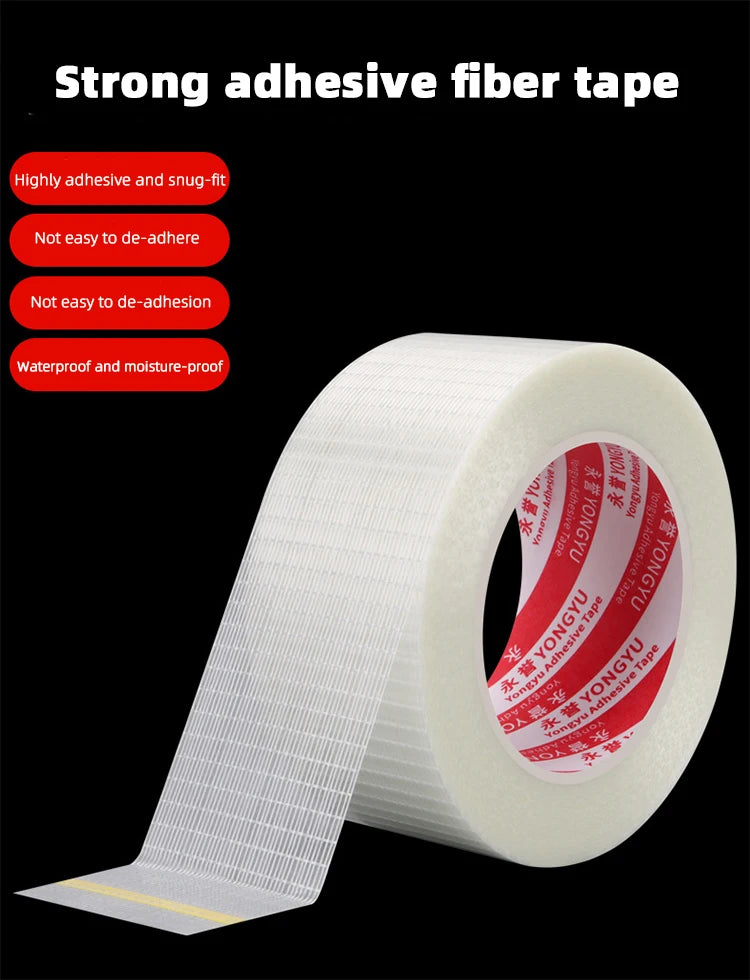 Single-sided Fiberglass Filament Tape Lithium Battery Insulation Wrap Fiberglass Tape Home Appliance Carton Fixed Packing Tape