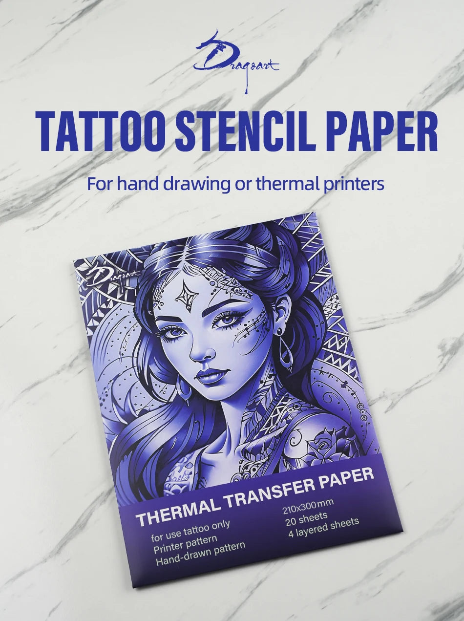 Tattoo Transfer Paper A4 Size Tattoo Stencil Paper Copy Paper Thermal Paper for Tattoo Transfer Machine or Hand Drawing