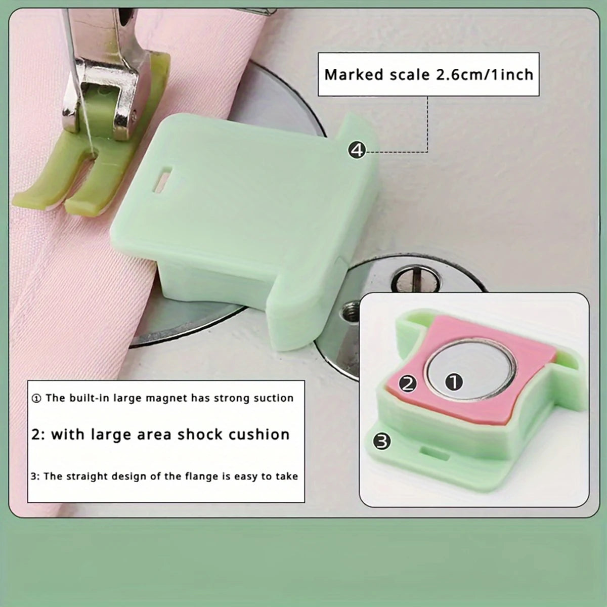 1pcs GP30 Strong Magnetic Sewing Guide Ruler, Sewing Machine Accessories, Alignment Tool, Random Color