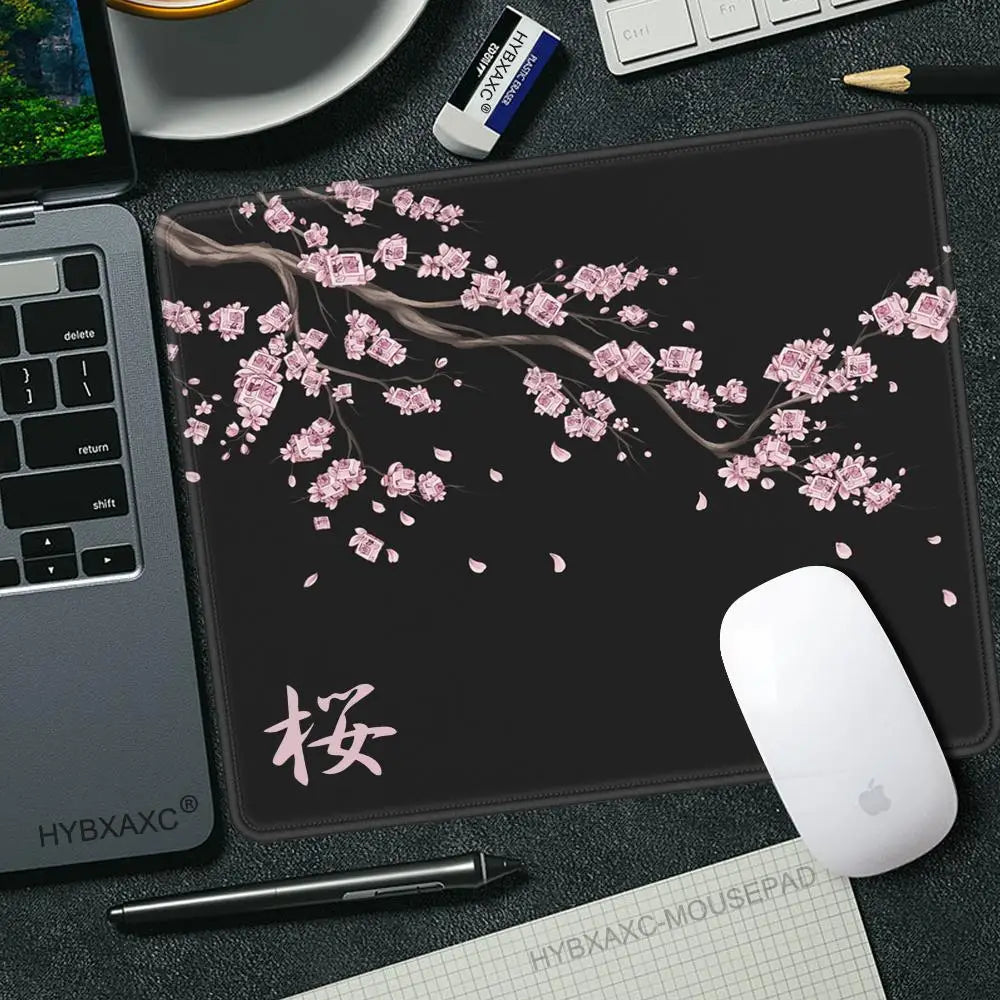 450x400 Japan Cherry Blossom Game Small Mousepad Computer Sakura Desk Mat Table Keyboard Pad Laptop Cushion Non-slip Deskpad