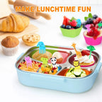 Kids Lunch Bento Box Accessories with Silicone Cupcake Liners for Baking and Small Animal Food Toothpicks Fruit Forks