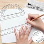 Geometry Tool Kit Transparent Geometry Set with Case Compass Set with Case Accurate Drawing Tool Kit Multi-Purpose for Students
