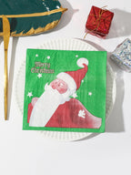 Christmas Party Napkins Disposable Dinner Serviettes Santa Claus Christmas Tree Gifts Flower Element Style Art Decoupage Napkins