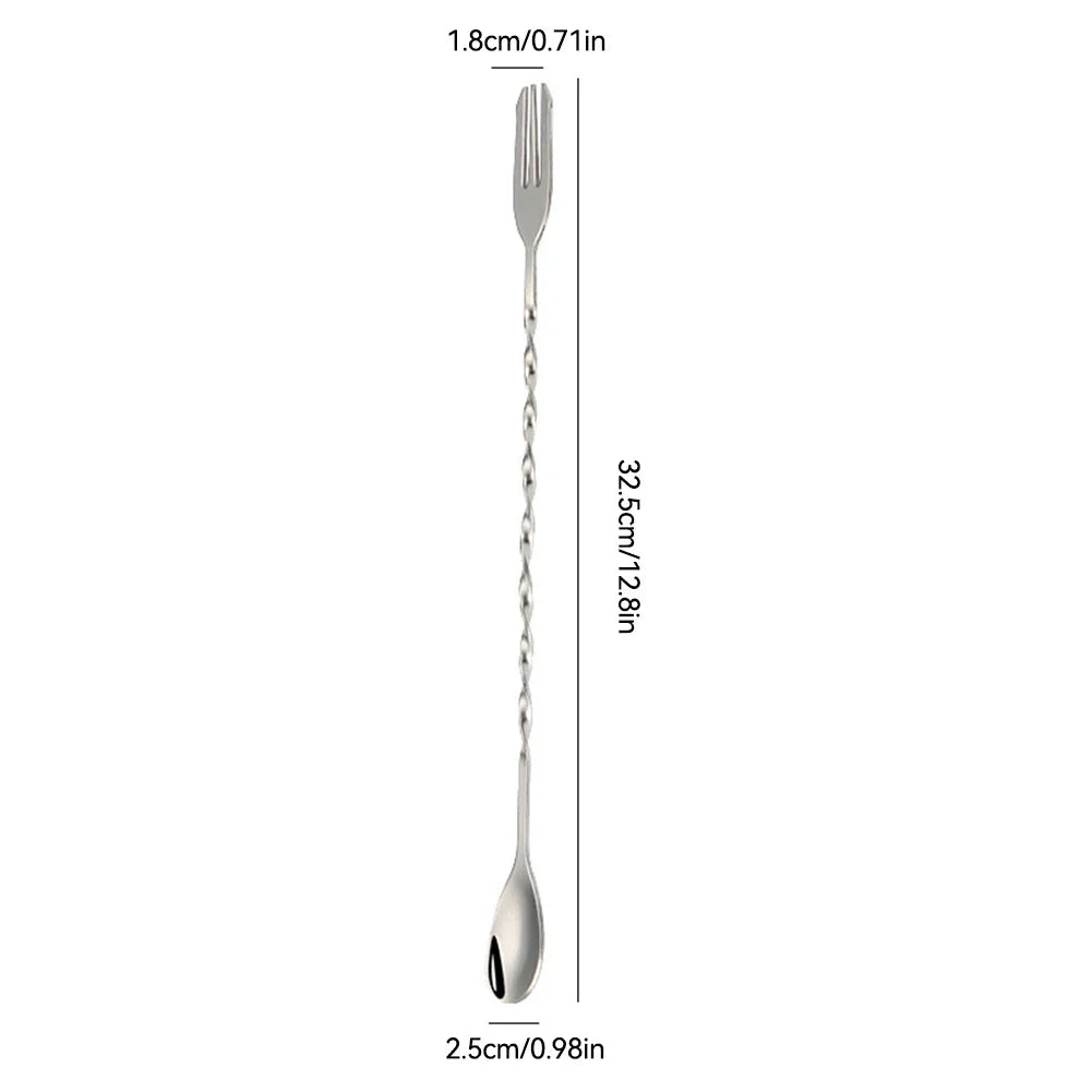 Stainless Steel Threaded Bar Spoon Swizzle Stick Coffee Cocktail Mojito Wine Spoons Barware Bartender Tools Accessories