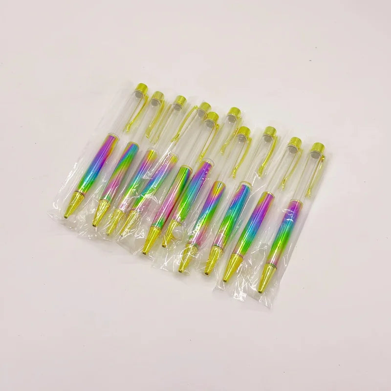 10 Pieces of Ballpoint Pens DIY Empty Pen Barrels for Handmade Quicksand Pens, Floating Flower Pens, Business Event Signature Pens, and Souvenirs
