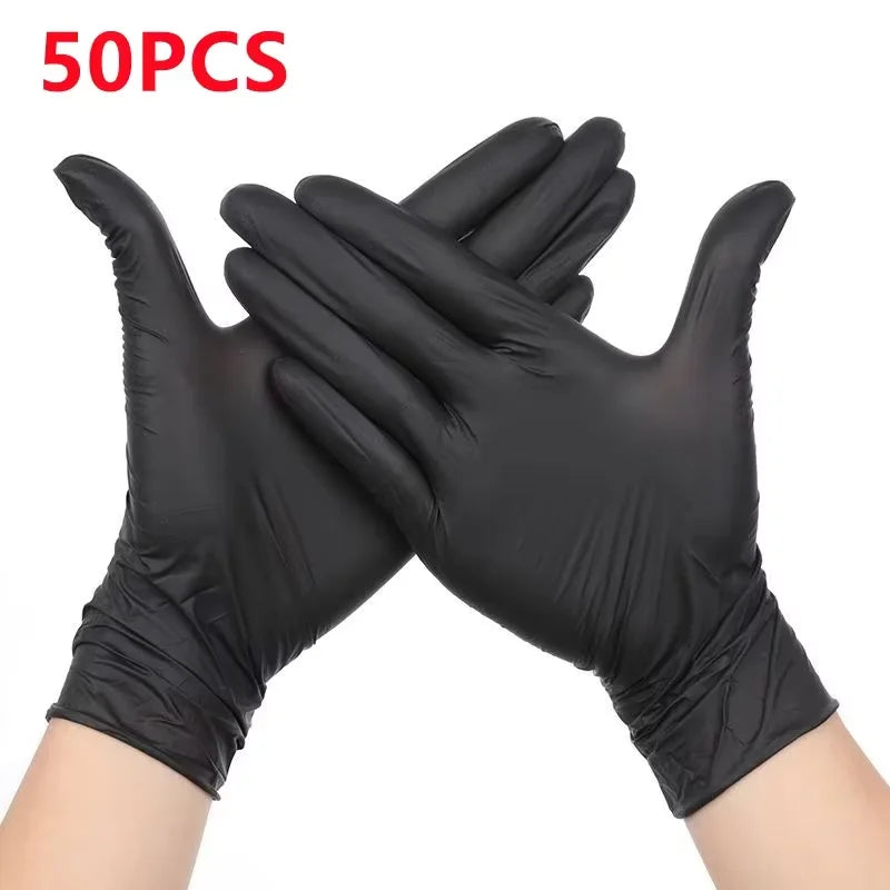 Nitrile Disposable Gloves Black 20/50/100PCS Latex Powder Free Gloves Industrial Grade Cooking Working Cleaning Hair Dye Gloves