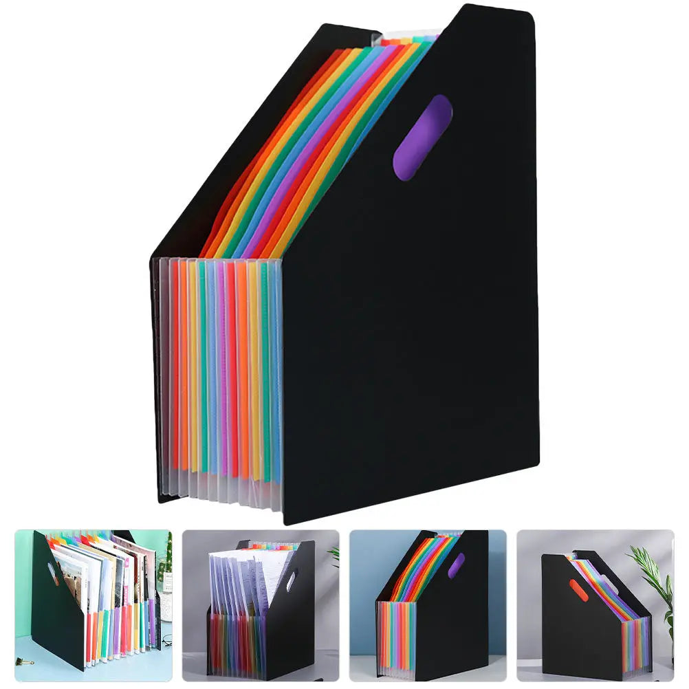 Expandable Accordion File Folder Large Capacity Standing Document Organizer Plastic Receipt Bills Folder Desktop File Organizer