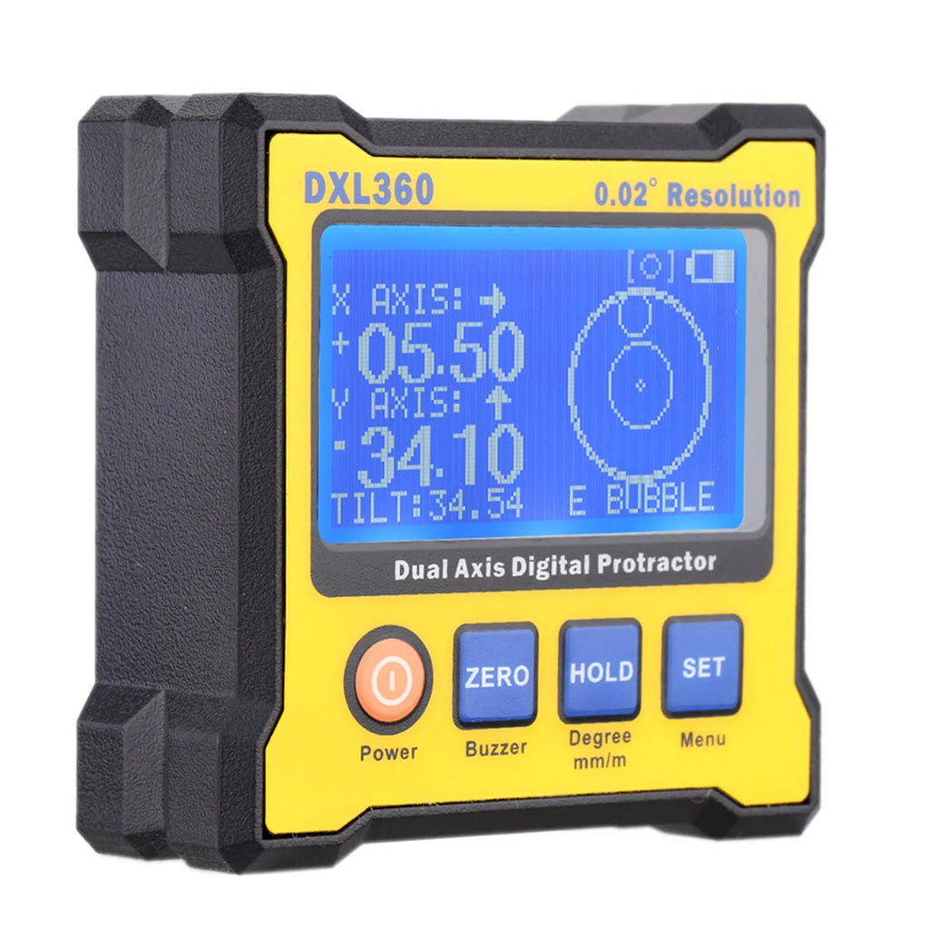 DXL360/DXL360S Dual Axis Digital Angle Protractor with 5 Side Magnetic Base High-precision Dual-axis Digital Display Level Gauge