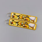 Kawaii Japanese Elf Anime Embroidery Key Fobs Key Tag Motorcycles Cars Backpack Chaveiro Keychain Fashion Keyring Friends Gifts