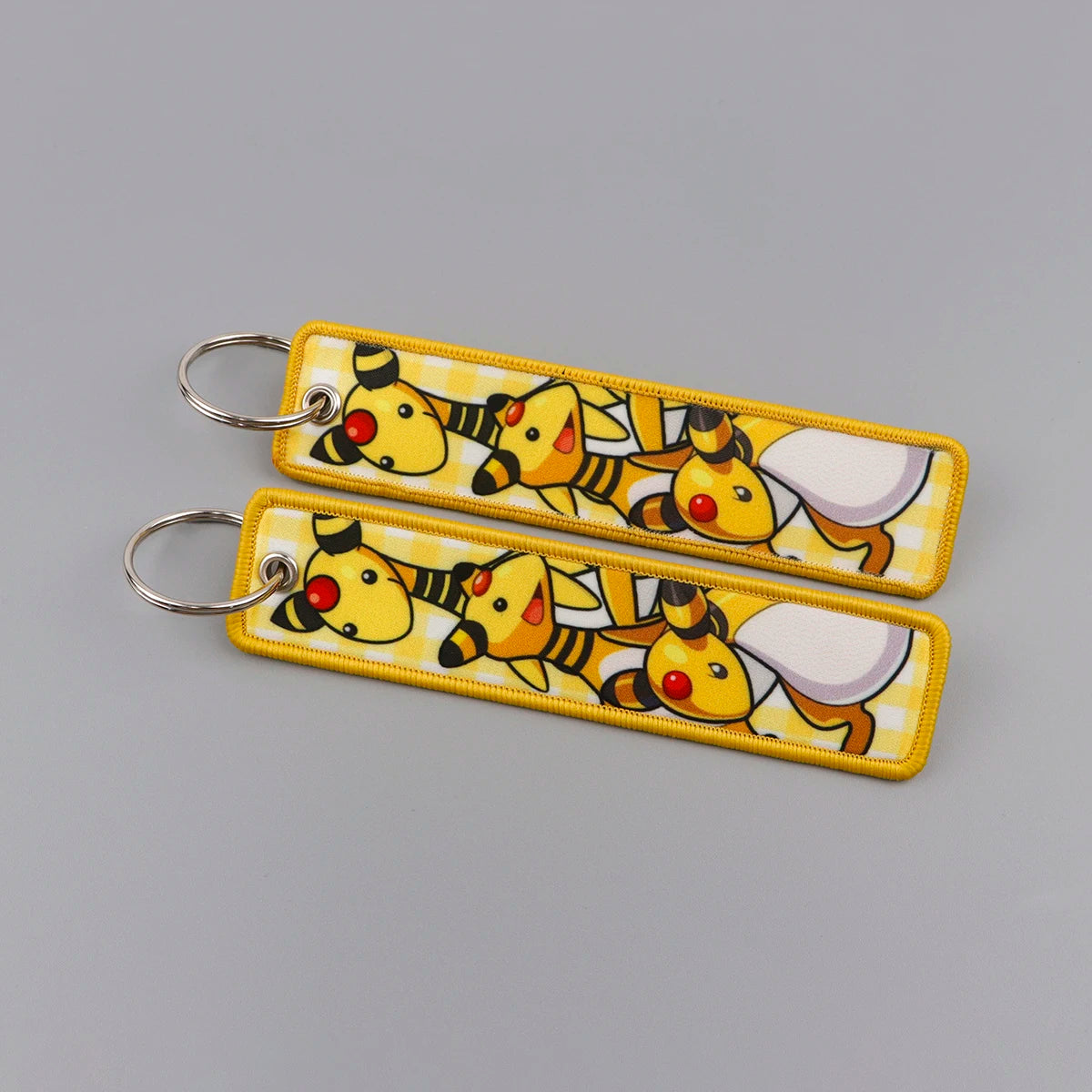 Kawaii Japanese Elf Anime Embroidery Key Fobs Key Tag Motorcycles Cars Backpack Chaveiro Keychain Fashion Keyring Friends Gifts