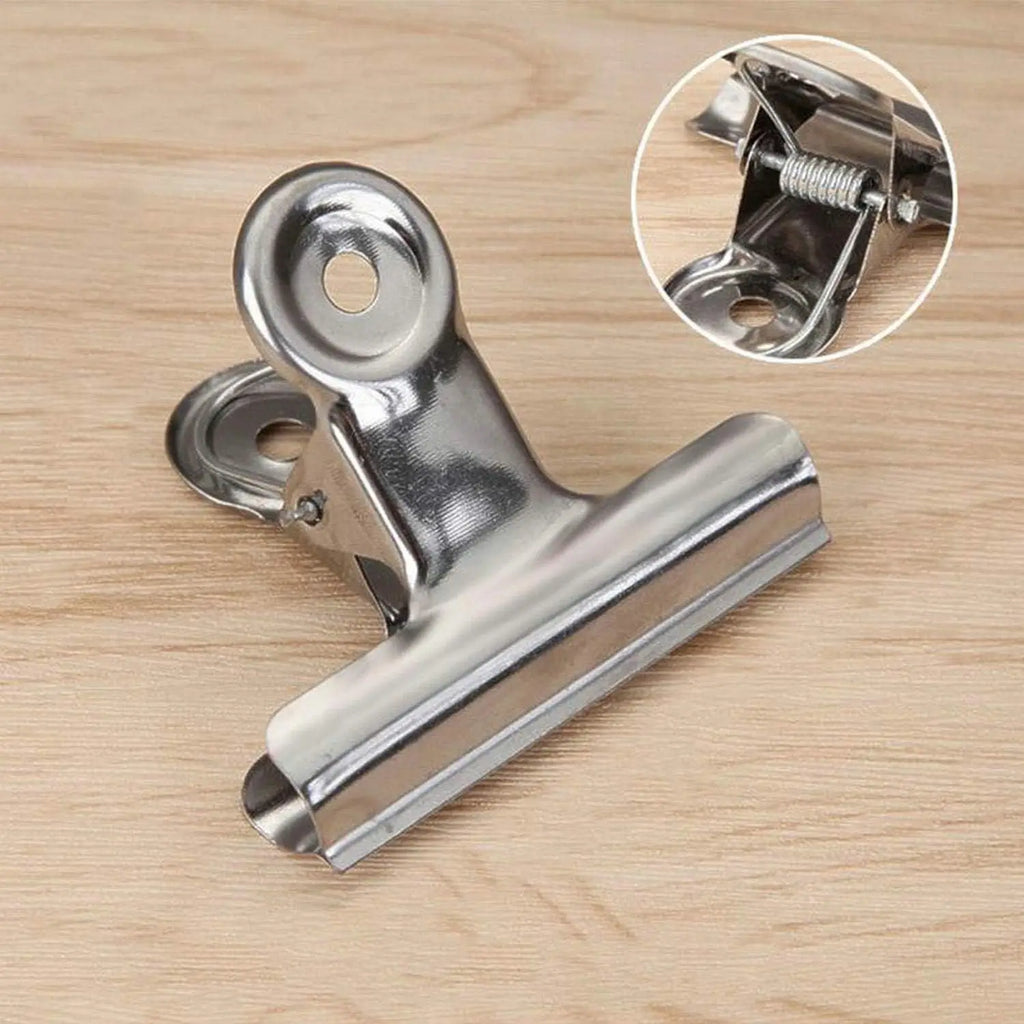 6Pcs Metal Paper Clip Foldback Metal Binder Clips Multi-functional Clamp Binder Paper Clips Office School Stationery Supplies