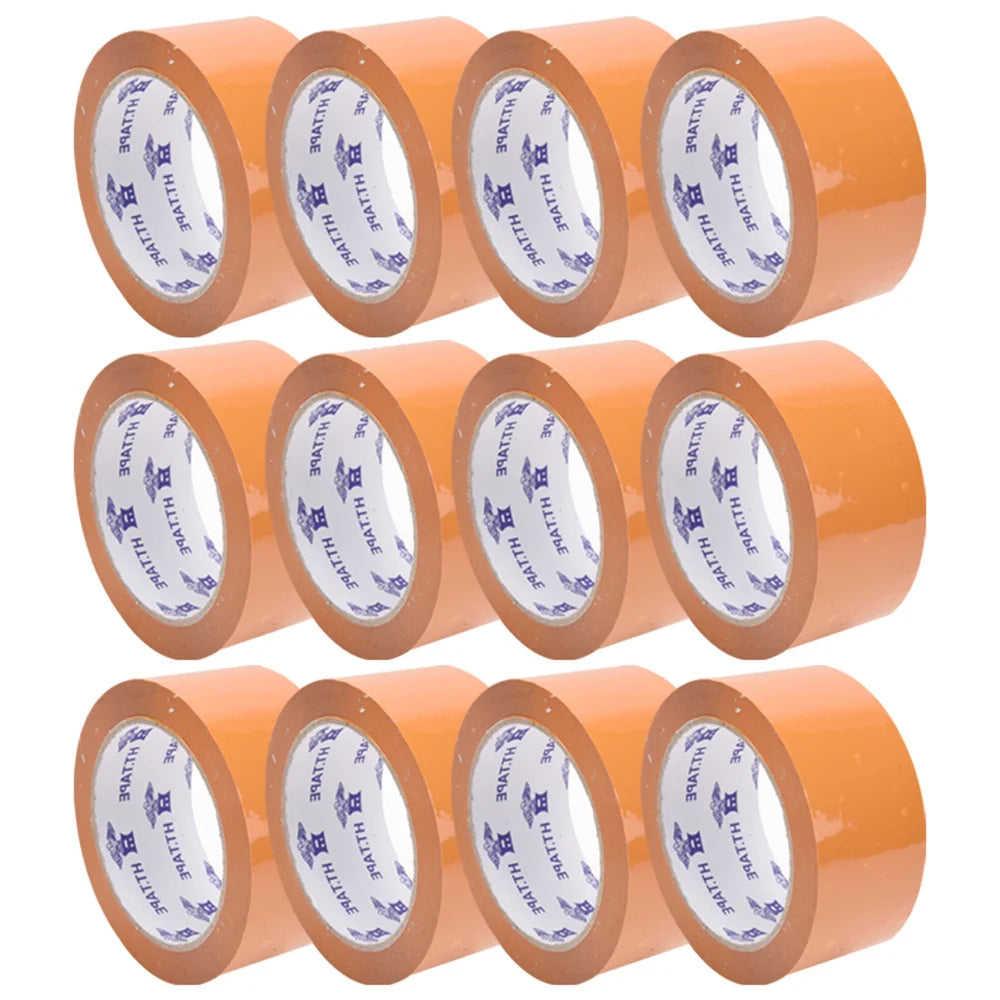 12 Rolls/Set Tape Packaging Tools Office Packing Supplies Waterproof Sealing PP Material Durable Can Be Written As Marking Tapes