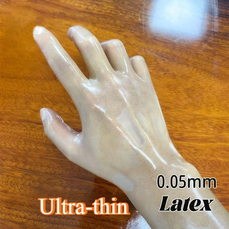 Latex Gloves Ultra-thin Transparent Rubber Finger Gloves Adult Unisex Sexy Lingerie Accessories High Elasticity Tight Fitting