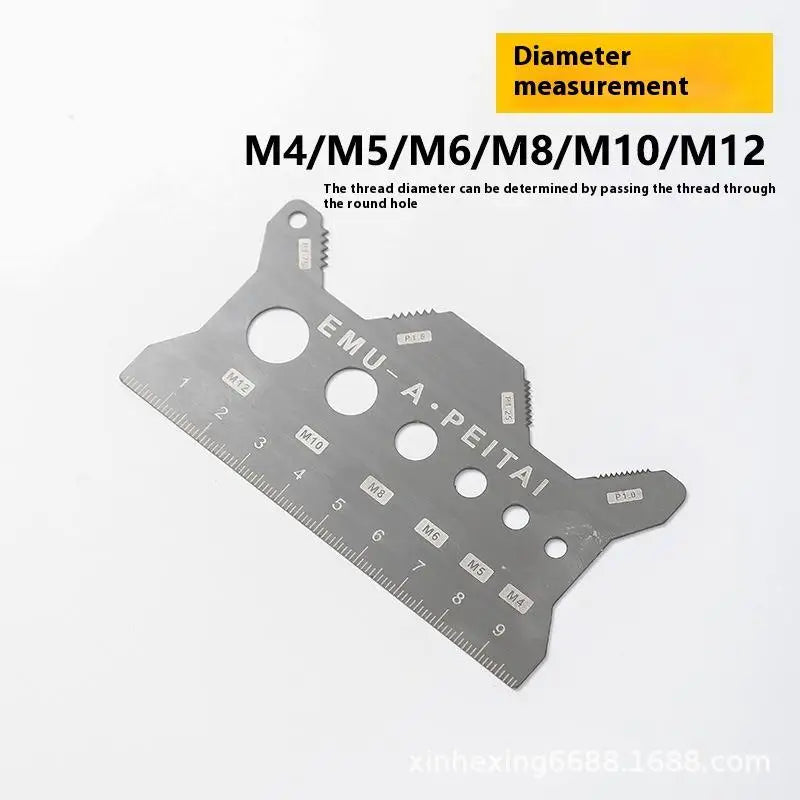 Screw Thread Pitch Gauge Ruler Measuring Tool Bolt Nut Metric Machining Threads Screw Cutting Gauge Angle Model Measuring