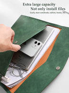 1pcs Leather A4/A5 File Bag Waterproof Wear-resistant Ultra-large Capacity Folder Business Office School File Storage Supplies