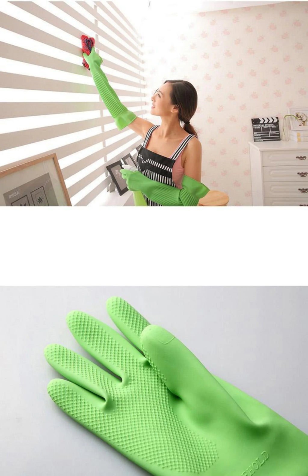 58cm Dish Washing Household Scrubbe Repeatable Kitchen Tool Waterproof Acid and Alkali Resistant Long Natural Latex Gloves