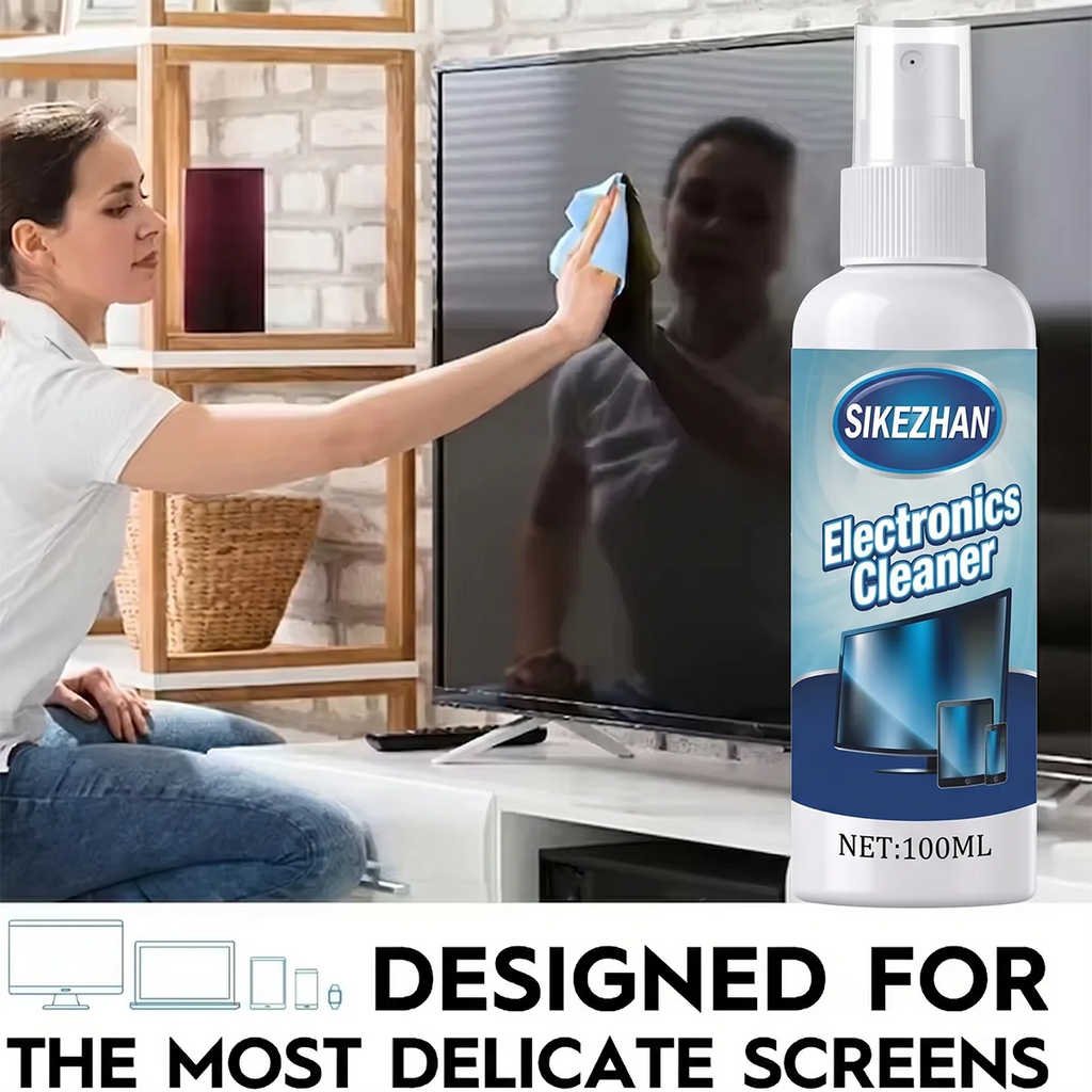 All-in-One Screen Mist Cleaner with Washable Cloth; Portable Spray for Car Touchscreen, Smart TV & Computer; Safe & Eco-Friendly