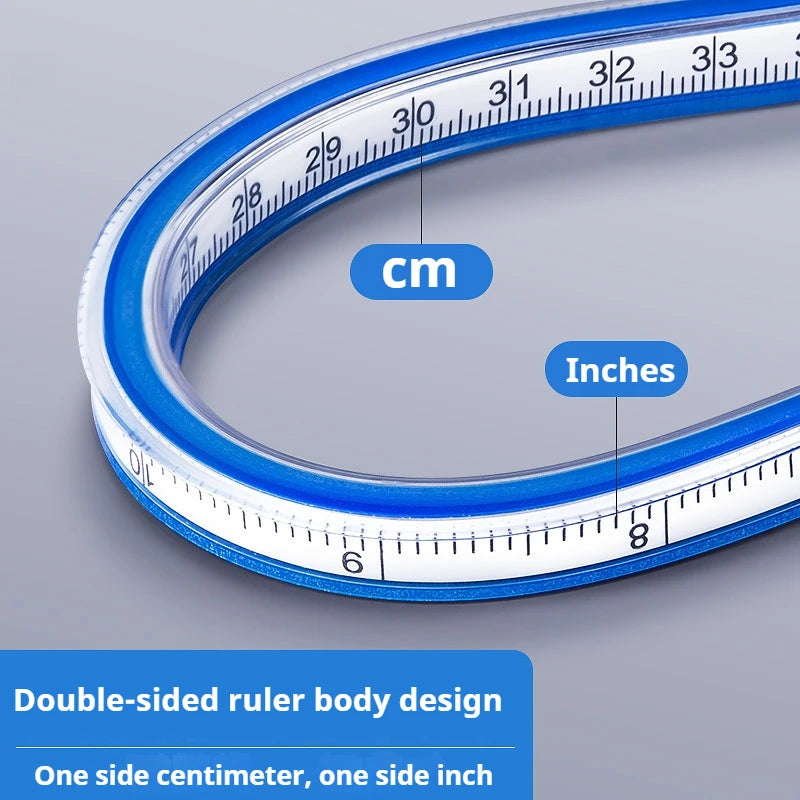 Flexible Curve Ruler Sewing Soft Rulers Drafting Drawing Tool Serpentine Plastic School Office Supplies 30cm 40cm 50cm 60cm