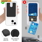 HOMEFISH Phone Holder Sticker Credit Card Holder Adhesive Soft Silicone Mobile Phone Wallet Compatible for Iphone Android