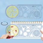 Rotary Multi-function Geometric Drawing Ruler Protractor Learning Measuring Tool Creative Stationery Gift School Office Supplies