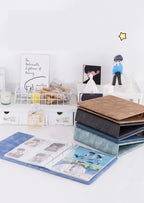 A5 3 Ring PU Leather Binder Kpop Photo Album Refill Pocket 1/2/4/6 3 Inch Photocard Sleeves PVC Free Postcard Collect Book Retro