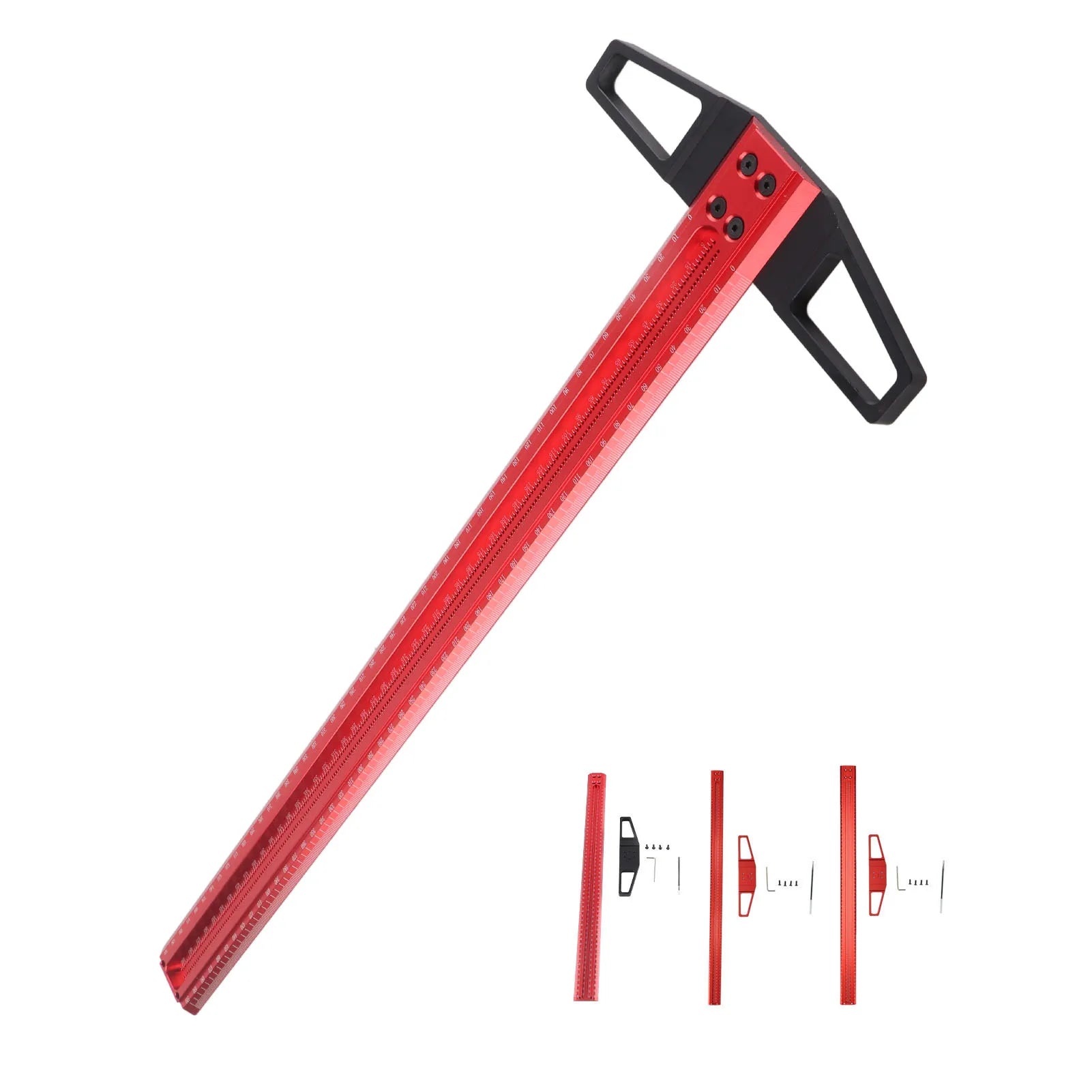 T Type Woodworking Ruler Hole Positioning Scribing Gauge Aluminum Alloy Measuring Tool for Carpenter