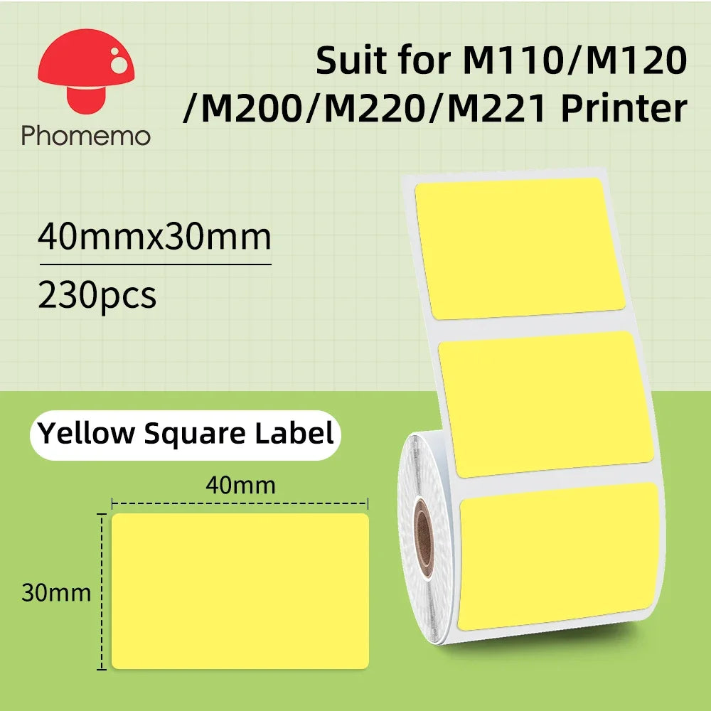 Phomemo Label For M110/M220/M221 Mini Printer Portable Thermal Label Stickers Self-Adhesive Waterproof Label Maker Sticker New