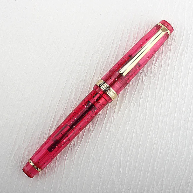 Jinhao 82 Fountain Pen Acrylic EF/F/M/Bent Nib Golden Trim with Converter Writing Pen