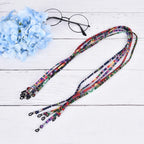 5Pcs Mix Colorful Flat Strap Eyeglasses Rope Anti-Lost Ethnic Style Eyeglasses Strap Eyeglass Cord Holder Retainer Strap
