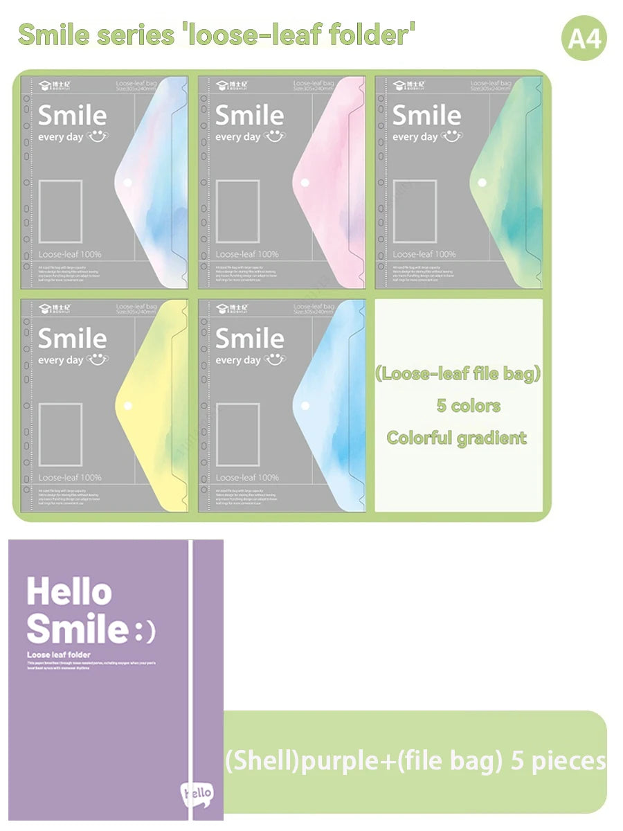 A4 PP File Bag, 3-hole D-ring Binder, Waterproof, Suitable for School, Office, Conference Supplies, Storage and Organization.