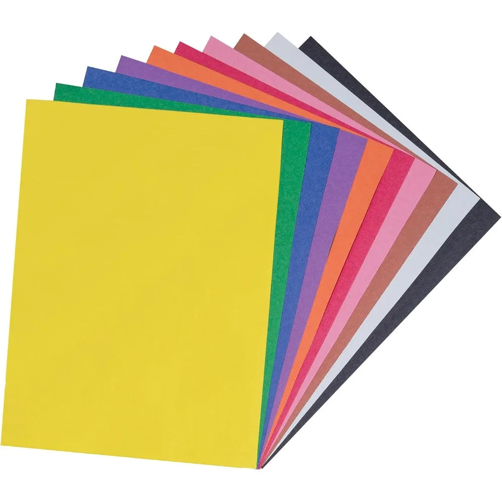 SunWorks Construction Paper Bulk Pack 100 Sheets 10 Vibrant Colors 9x12 Inches Art Craft Supplies for Kids School Projects DIY Classroom Activities