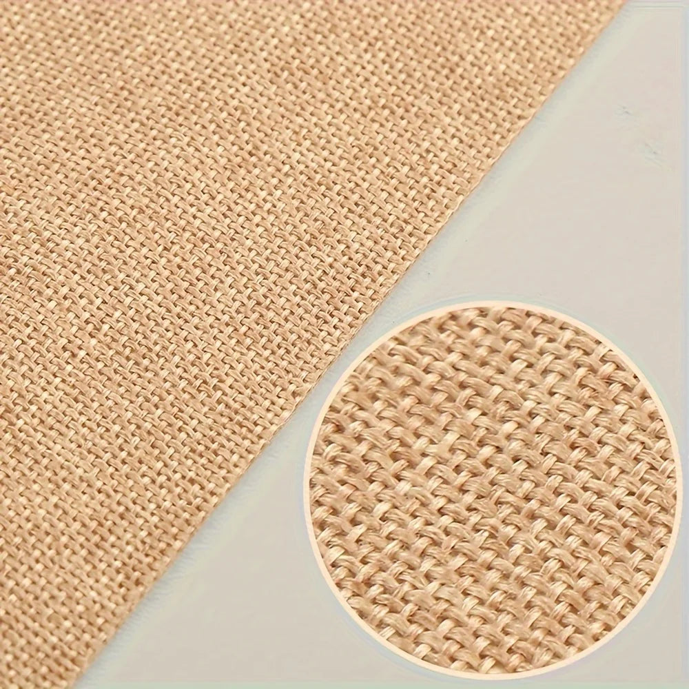 Self-Adhesive Duty Burlap Paper Roll - Multi-Purpose Craft Material for Gift Boxes, Photo Frames, Furniture Decor